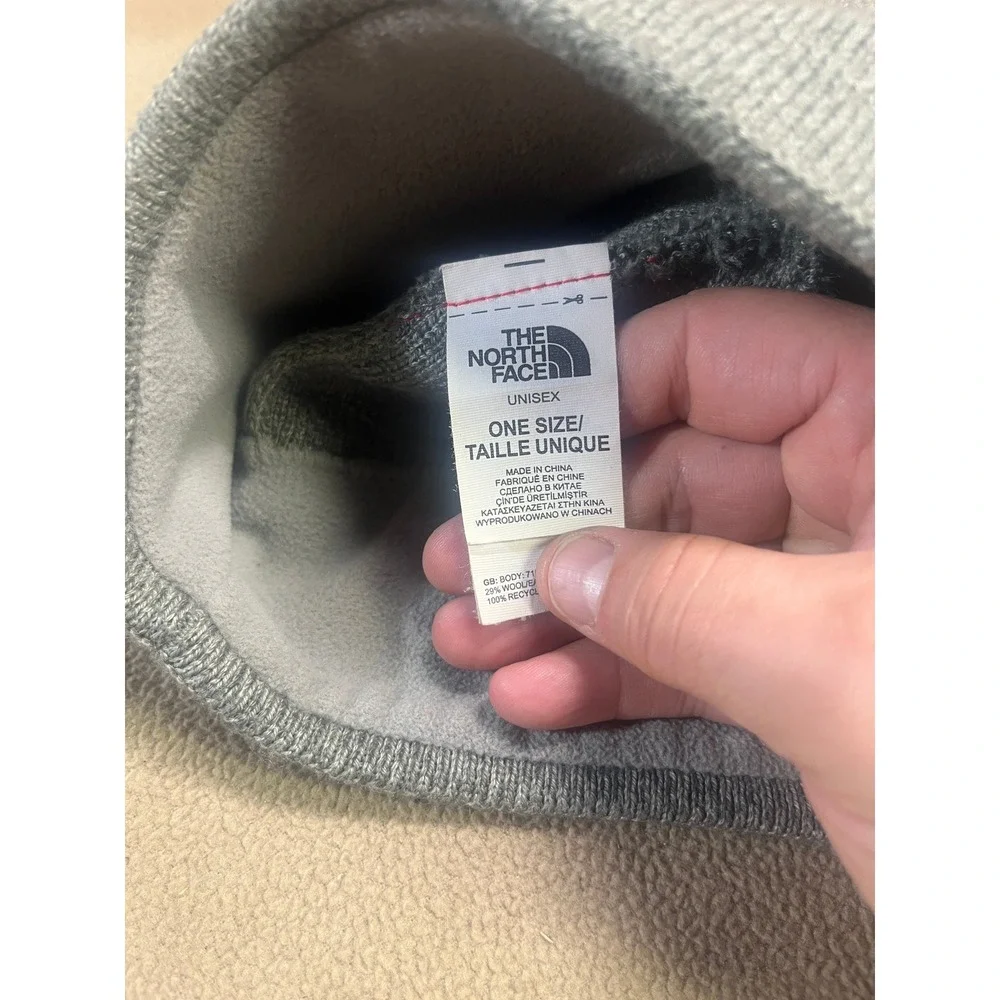 The North Face Grey Wool Blend Fleece‎ Lined Beanie Hat Unisex One Size NF0A3FJW